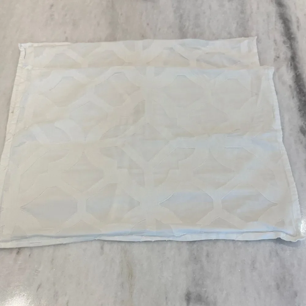 Z Gallerie Set of White Textured Standard Sham Pillow Covers